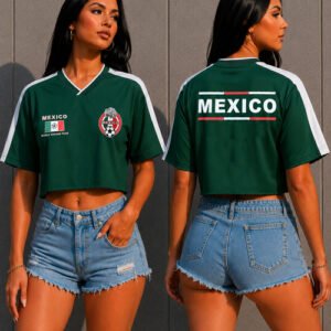 Womens Cropped Mexico Soccer Jersey